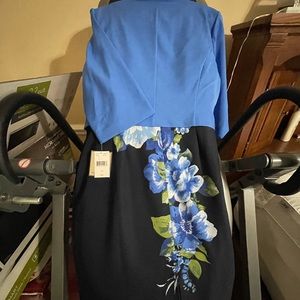 Womens straight line dress tank style with a jacket for coverage if needed. NWT